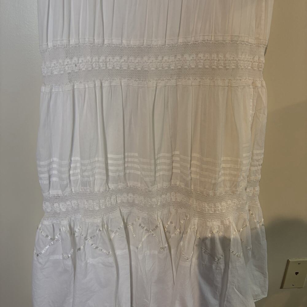 VTG Size (6) Maxi Dress Crochet & Ribbon Details Boho Beach Resort Whimsical - Picture 5 of 5